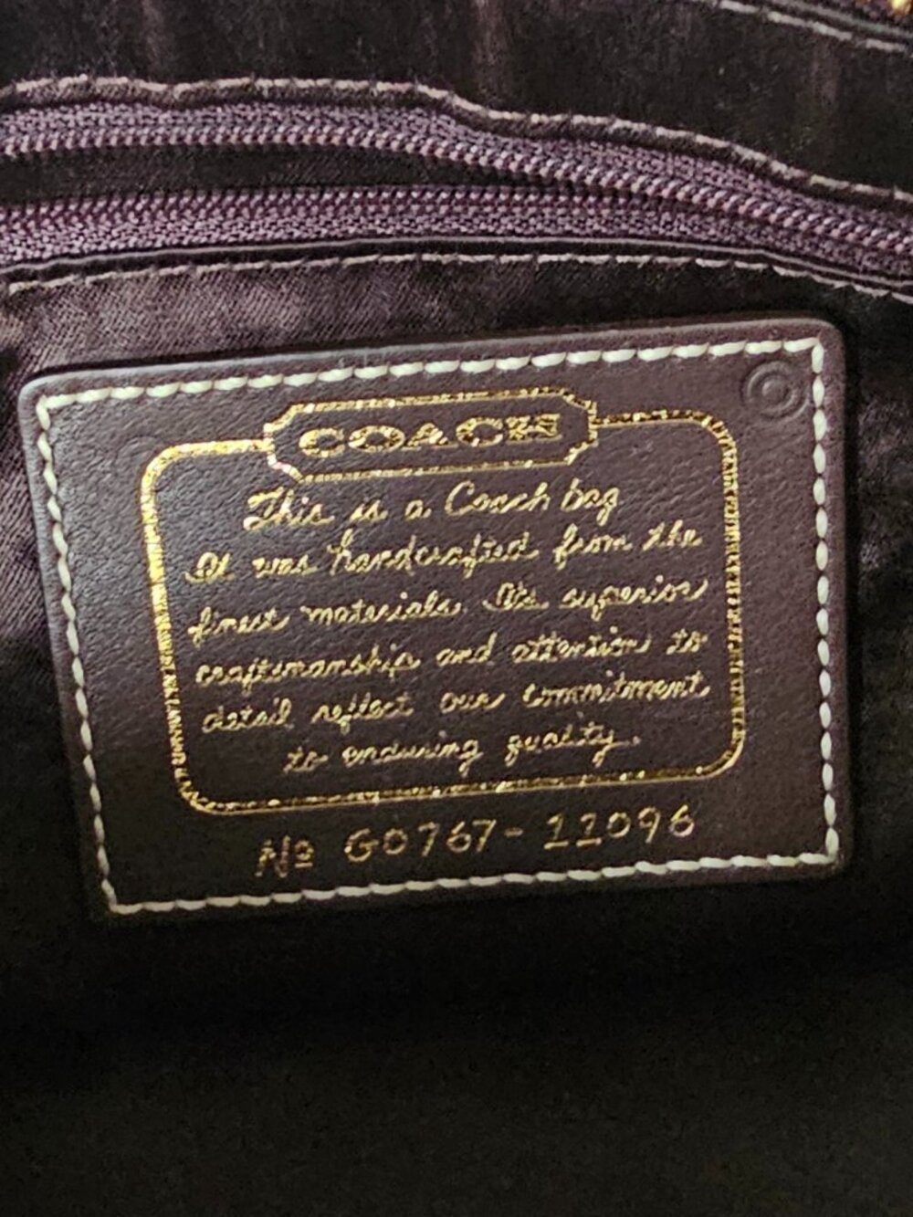 Vintage 2007 Coach Signature Stripe Demi Bag Brown Y2K 12096 - Picture 2 of 9